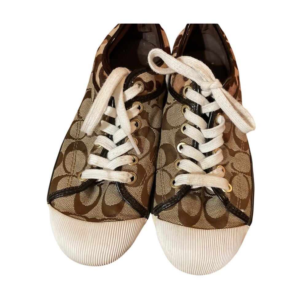 Authentic COACH Zorra Casual $153 Sneakers Leopard Print Calf Hair SIZE 8 Shoes